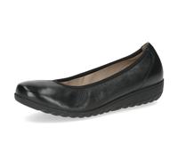 CAPRICE Damen Ballerinas aus Leder mit Keilabsatz, Schwarz (Black Nappa), 37 EU
