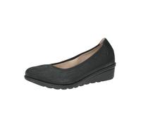 CAPRICE Damen Ballerinas aus Leder mit Keilabsatz, Schwarz (Black Pearl), 37 EU