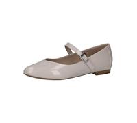 CAPRICE Damen Ballerinas aus Leder mit Klettverschluss, Cremefarben (Snow Naplak), 37 EU