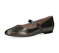 CAPRICE Damen Ballerinas aus Leder mit Klettverschluss, Schwarz (Black/Gold), 41 EU
