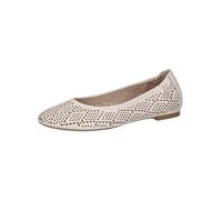CAPRICE Damen Ballerinas aus Leder mit Lochmuster, Cremefarben (Offwhite Nappa), 37.5 EU