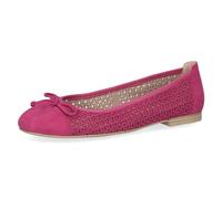 CAPRICE Damen Ballerinas aus Leder mit Lochmuster, Lila (Fuchsia Suede), 41 EU