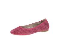 CAPRICE Damen Ballerinas aus Leder mit Lochmuster, Rosa (Pink Suede), 38.5 EU
