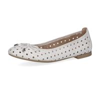 CAPRICE Damen Ballerinas aus Leder mit Lochmuster, Weiß (White Nappa), 40 EU