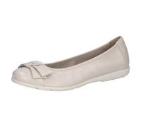 CAPRICE Damen Ballerinas aus Leder mit Schleife, Cremefarben (Pearl Perl Dee), 36 EU