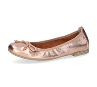 CAPRICE Damen Ballerinas aus Leder mit Schleife, Metallisch (Roseg.Met.Deer), 39 EU