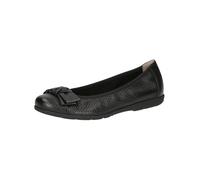 CAPRICE Damen Ballerinas aus Leder mit Schleife, Schwarz (Black Deer), 40 EU