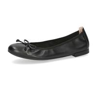 CAPRICE Damen Ballerinas aus Leder mit Schleife, Schwarz (Black Nappa), 37 EU