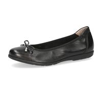 CAPRICE Damen Ballerinas aus Leder mit Schleife, Schwarz (Black Softnap.), 39 EU