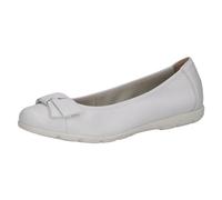 CAPRICE Damen Ballerinas aus Leder mit Schleife, Weiß (White Deer), 37 EU