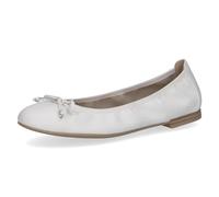 CAPRICE Damen Ballerinas aus Leder mit Schleife, Weiß (White Nappa), 41 EU