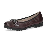 Caprice Damen Ballerinas aus Leder mit Zierschnalle, Rot (Bordeaux Comb), 40 EU