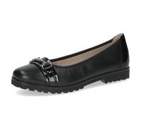 Caprice Damen Ballerinas aus Leder mit Zierschnalle, Schwarz (Black Comb), 40 EU