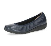 CAPRICE Damen Ballerinas aus Leder Plateau, Blau (Ocean Deer), 38 EU