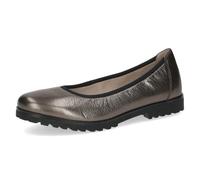 Caprice Damen Ballerinas aus Leder Rund, Metallisch (Piombo Metal), 40 EU
