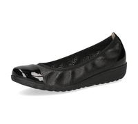 CAPRICE Damen Ballerinas aus Leder Runde Spitze, Schwarz (Black Comb), 38 EU