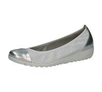 CAPRICE Damen Ballerinas aus Leder Runde Spitze, Weiß (White Comb), 39 EU