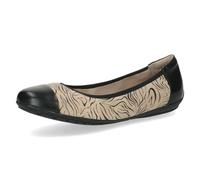 CAPRICE Damen Ballerinas aus Leder, Schwarz (Black Comb), 41