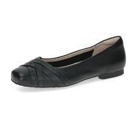 CAPRICE Damen Ballerinas aus Leder, Schwarz (Black Deer), 38