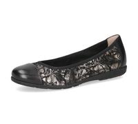 CAPRICE Damen Ballerinas aus Leder, Schwarz (Black/Gunmetal), 42