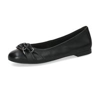 CAPRICE Damen Ballerinas aus Leder, Schwarz (Black SOFTNAP.), 38