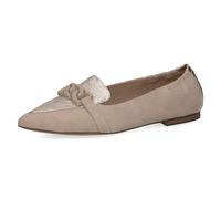 Caprice Damen Ballerinas aus Leder Spitz, Beige (Sand/Gold), 37.5 EU