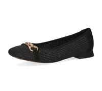 Ballerina CAPRICE "Caprice Ballerinas Leder/Textil", Damen, Gr. 40, schwarz, gold, Leder, Textil, Schuhe Ballerina (42641867-40) schwarz, gold