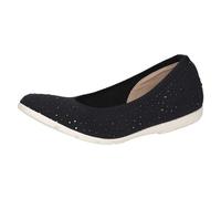 CAPRICE Damen Ballerinas Glitzer Bequem, Blau (Ocean Knit), 37 EU