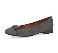 CAPRICE Damen Ballerinas Memotion aus Wildleder mit Blockabsatz Weite G, Grau (Dk Grey Suede), 39 EU