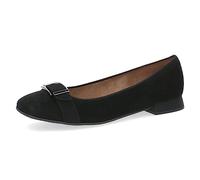 CAPRICE Damen Ballerinas Memotion aus Wildleder mit Blockabsatz Weite G, Schwarz (Black Suede), 38 EU