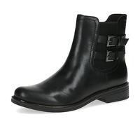 CAPRICE Damen Chelsea Boots aus Leder mit Schnallen und Reißverschluss Weite G, Schwarz (Black Nappa), 40 EU