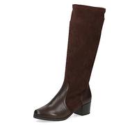 CAPRICE Damen Hohe Stiefel mit Absatz Airmotion aus Leder bis zum Knie Weite G, Braun (Dk Brown Comb), 38.5 EU