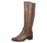CAPRICE Damen Hohe Stiefel mit Absatz Airmotion aus Leder bis zum Knie Weite G, Braun (Taupe Comb), 40 EU