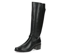CAPRICE Damen Hohe Stiefel mit Absatz Airmotion aus Leder bis zum Knie Weite G, Schwarz (Black Comb), 38 EU