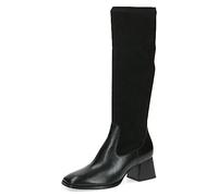CAPRICE Damen Hohe Stiefel mit Absatz aus Leder bis zum Knie Weite G, Schwarz (Black Comb), 39 EU
