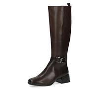 CAPRICE Damen Hohe Stiefel mit Absatz aus Leder Blockabsatz Weite G, Braun (Dk Brown Nappa), 40 EU