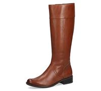 CAPRICE Damen Hohe Stiefel mit Absatz aus Leder Elegant, Braun (Cognac Nappa), 42 EU