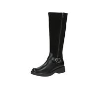 CAPRICE Damen Hohe Stiefel mit Absatz aus Leder mit Schnalle, Schwarz (Black Comb), 36.5 EU