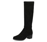 CAPRICE Damen Hohe Stiefel mit Absatz Airmotion bis zum Knie Blockabsatz Weite G, Schwarz (Black Stretch), 38 EU