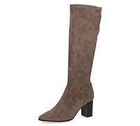 CAPRICE Damen Hohe Stiefel mit Absatz Spitz Vegan, Braun (Taupe Stretch), 40 EU
