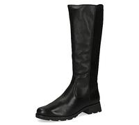CAPRICE Damen Hohe Stiefel ohne Absatz Airmotion aus Leder bis zum Knie Weite G, Schwarz (Black Comb), 37.5 EU