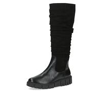 CAPRICE Damen Hohe Stiefel ohne Absatz Airmotion aus Leder Plateau Weite G, Schwarz (Black Comb), 40 EU
