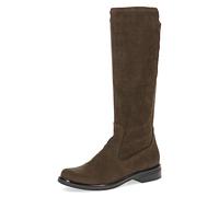 CAPRICE Damen Hohe Stiefel ohne Absatz Airmotion Flach bis zum Knie Weite G, Grün (Khaki Stretch), 37.5 EU
