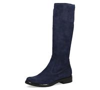 CAPRICE Damen Hohe Stiefel ohne Absatz Airmotion Flach bis zum Knie Weite G, Blau (Ocean Stretch), 41 EU