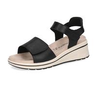 Caprice Damen Keilsandale aus Leder, Schwarz (BLACK NAPPA), 36
