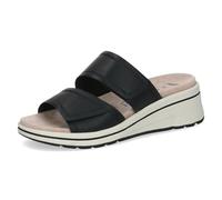 Caprice Damen Keilsandale aus Leder, Schwarz (Black Nappa), 39