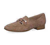 CAPRICE Damen Loafer mit Absatz aus Leder Elegant, Braun (Taupe Suede), 36 EU