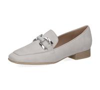 CAPRICE Damen Loafer mit Absatz aus Leder Elegant, Grau (Arctic Suede), 37 EU