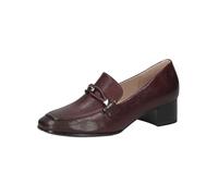 CAPRICE Damen Loafer mit Absatz aus Leder Elegant, Rot (Bordeaux Nappa), 40 EU