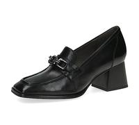 CAPRICE Damen Loafer mit Absatz Memotion aus Leder mit Kette Weite G, Schwarz (Black Nappa), 40 EU